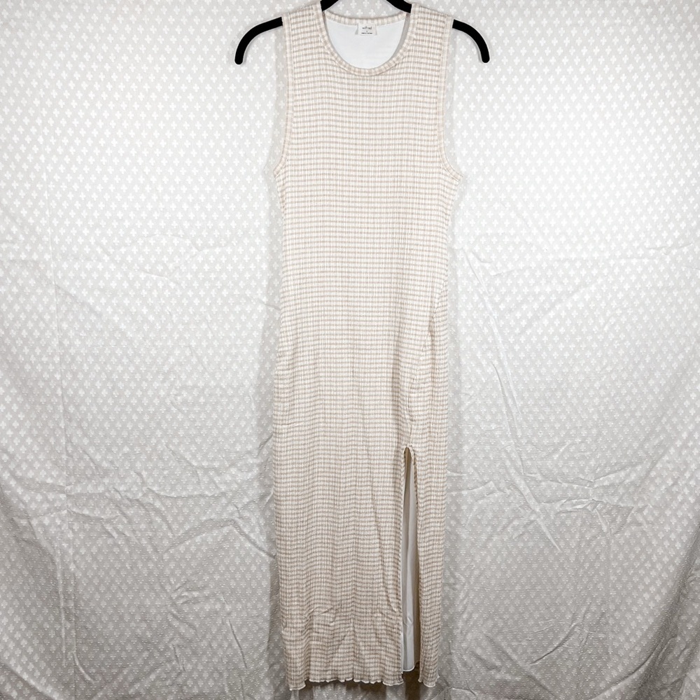 Wilfred Tanβ White Checkered Smocked Maxi Dress